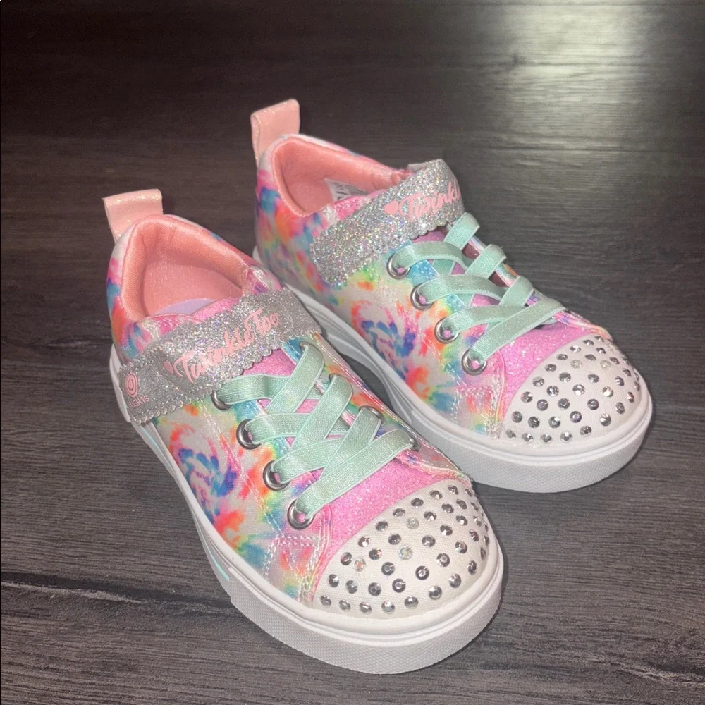 NEW Skechers Twinkle Toes Spark Stormy Brights Slip on Light up Sneakers Size 11 - Picture 5 of 14